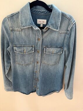Frame Denim Light Blue Washed Denim Shirt
